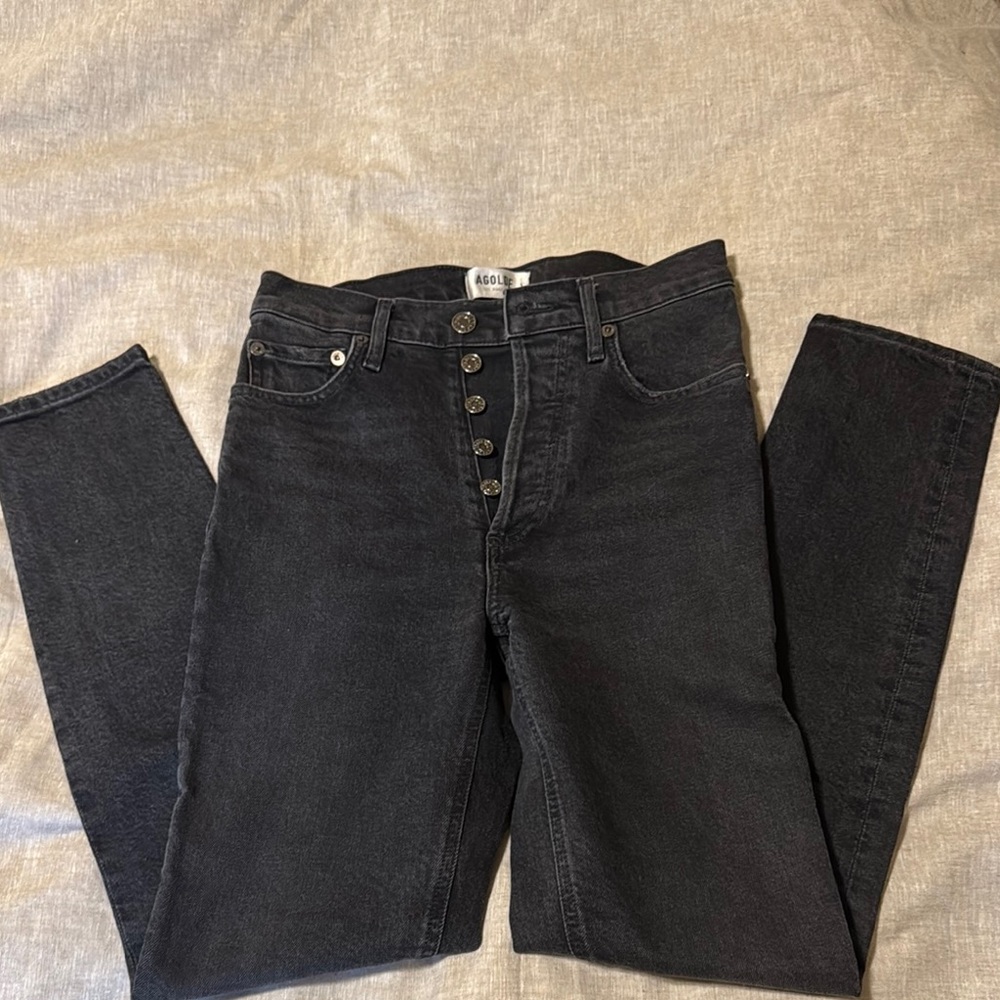 AGOLDE Black Skinny Ankle Jean